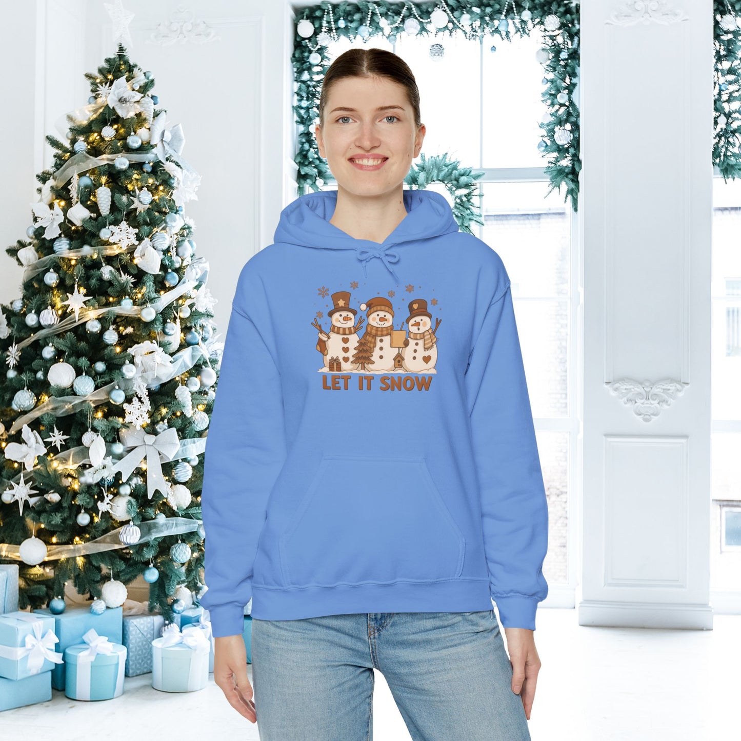 Let It Snow (Snowmen Trio) Adult Heavy Blend™ Hoodie