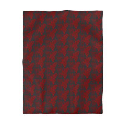 Crimson Flutter Microfiber Duvet Cover