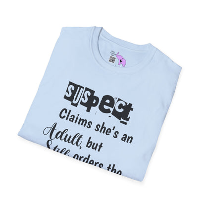 Suspect Claims She's An Adult But Still Orders The Chicken Tendies Adult T-shirt
