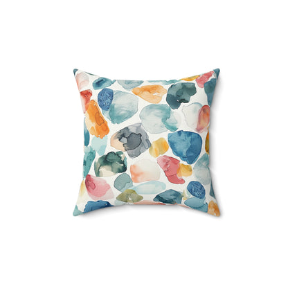 Watercolor Pebble Terrazzo Throw Pillow