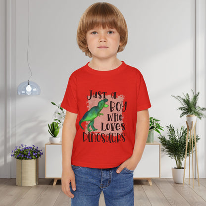 Just A Boy Who Loves Dinosaurs Heavy Cotton™ Toddler T-shirt