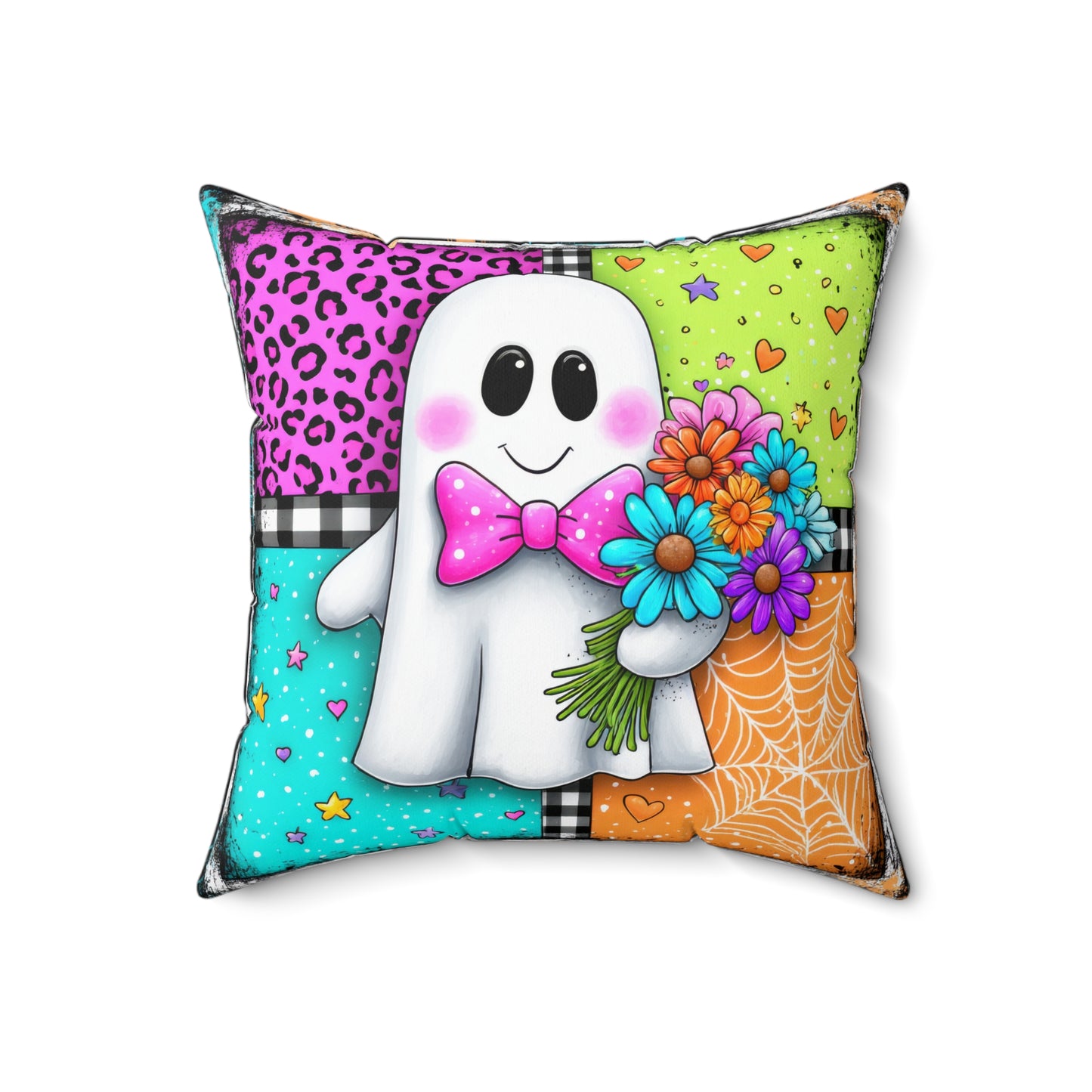 Dapper Boo Patchwork Throw Pillow