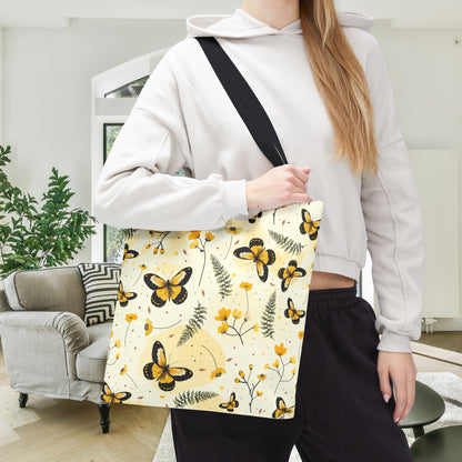 Sunlit Butterfly Bloom Canvas Tote Bag