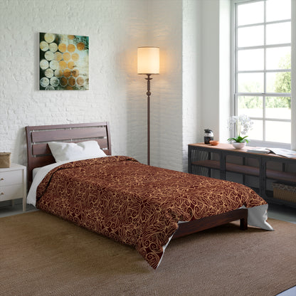 Golden Crimson Star Mandala Comforter