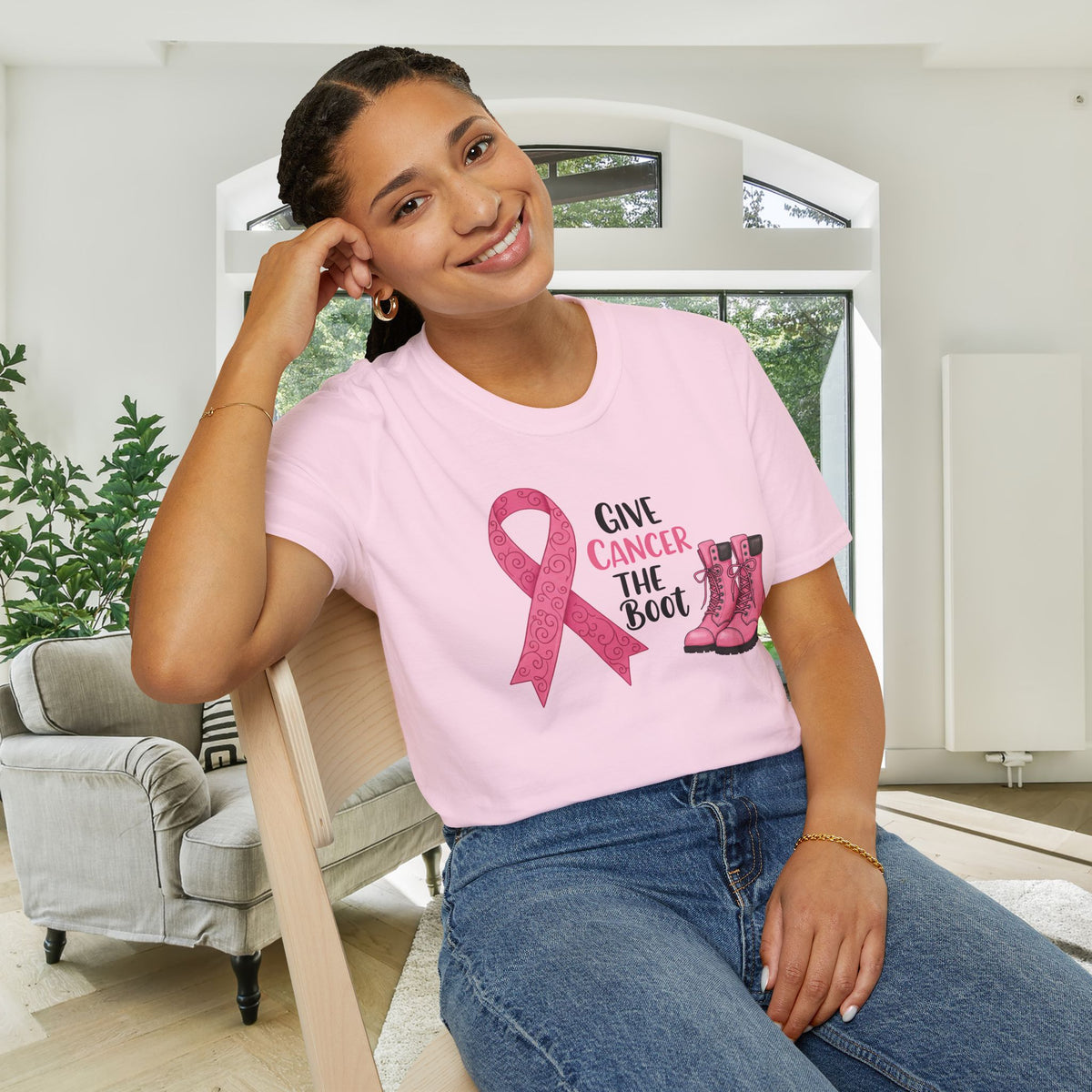 Give Cancer The Boot Adult T-shirt