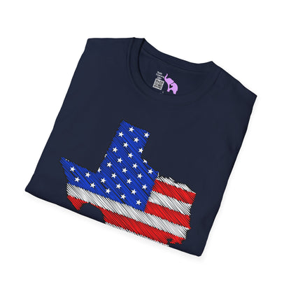 Texas American Flag 2 Adult T-shirt