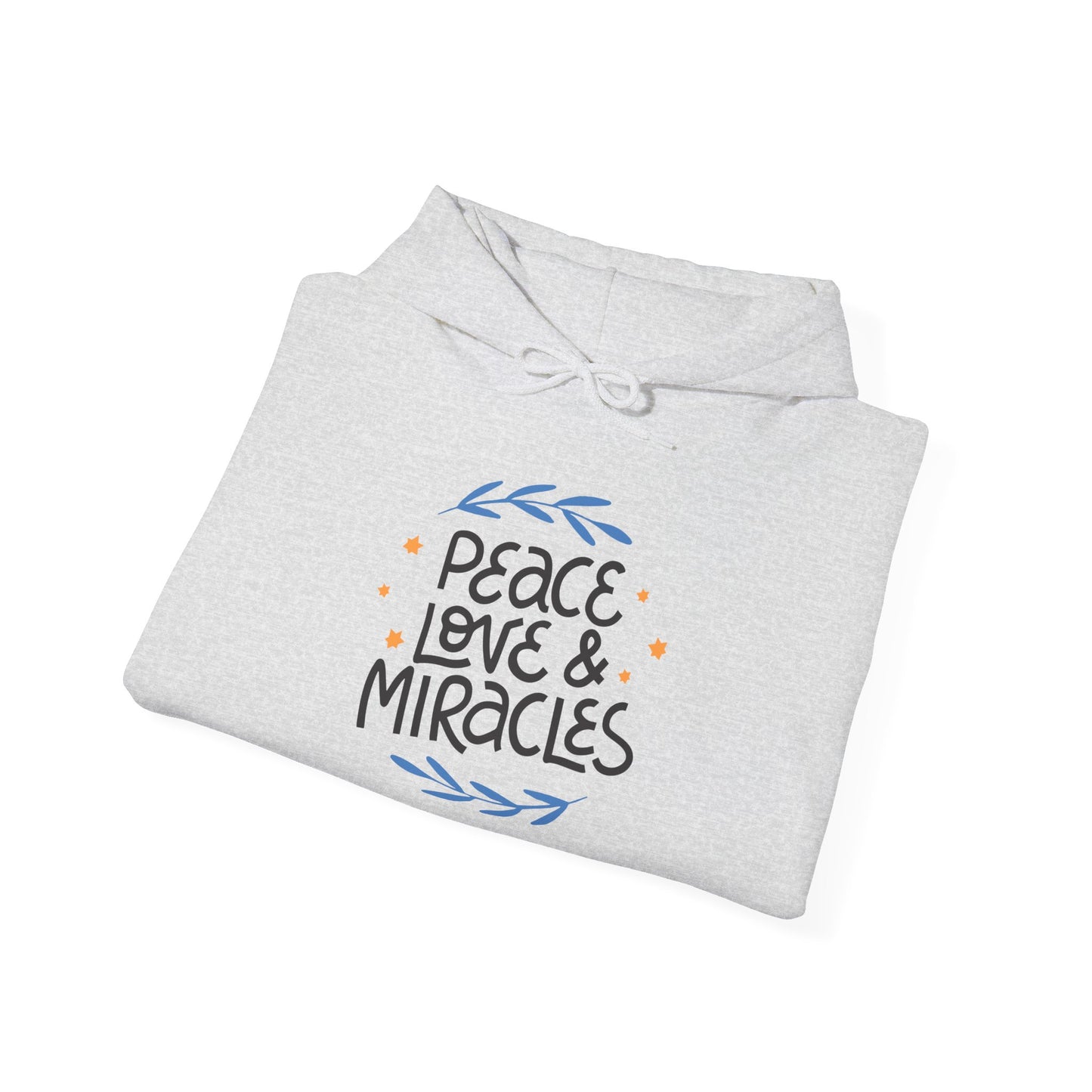 Hanukkah Peace Love & Miracles 2 Heavy Blend™ Hooded Sweatshirt