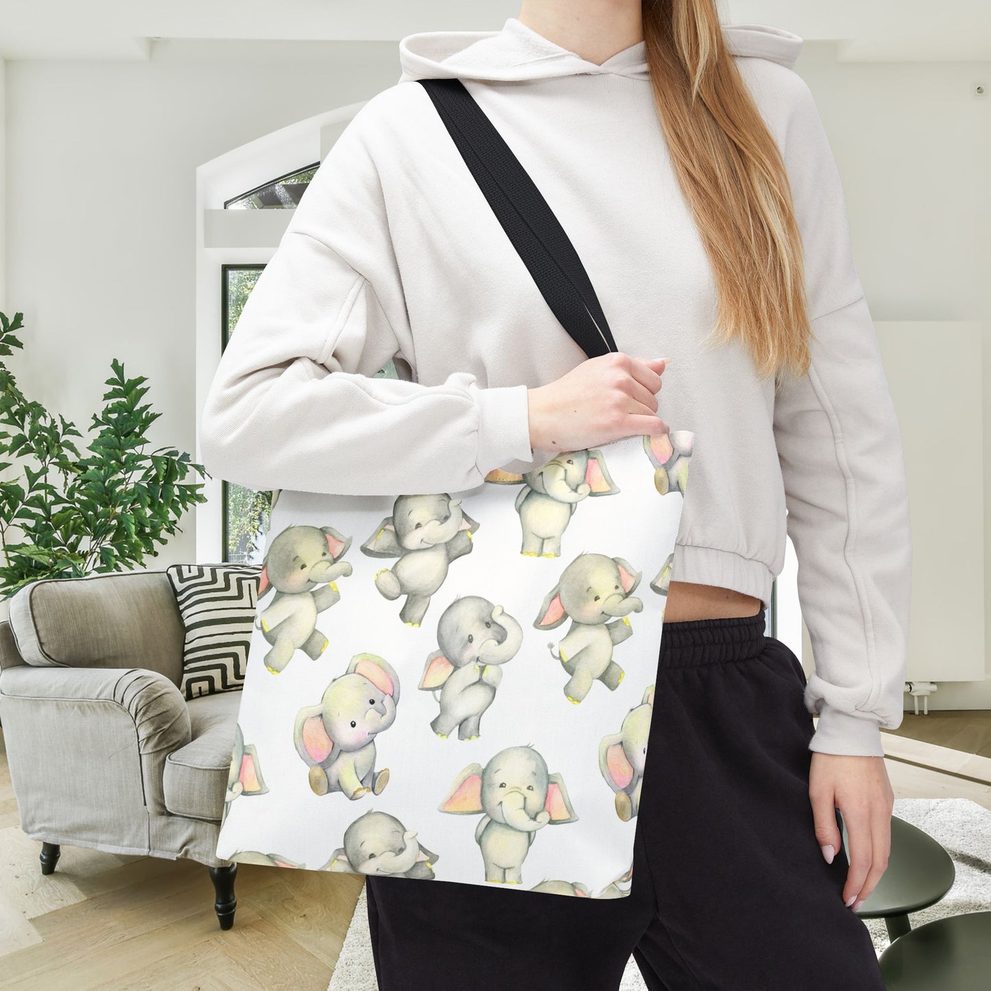 Dancing Elephants Canvas Tote Bag