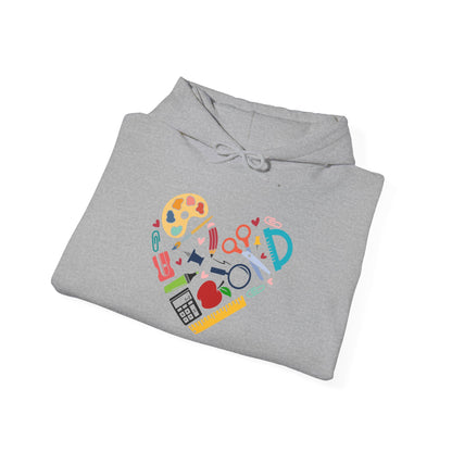 School Supply Heart Heavy Blend™ Hooded Sweatshirt