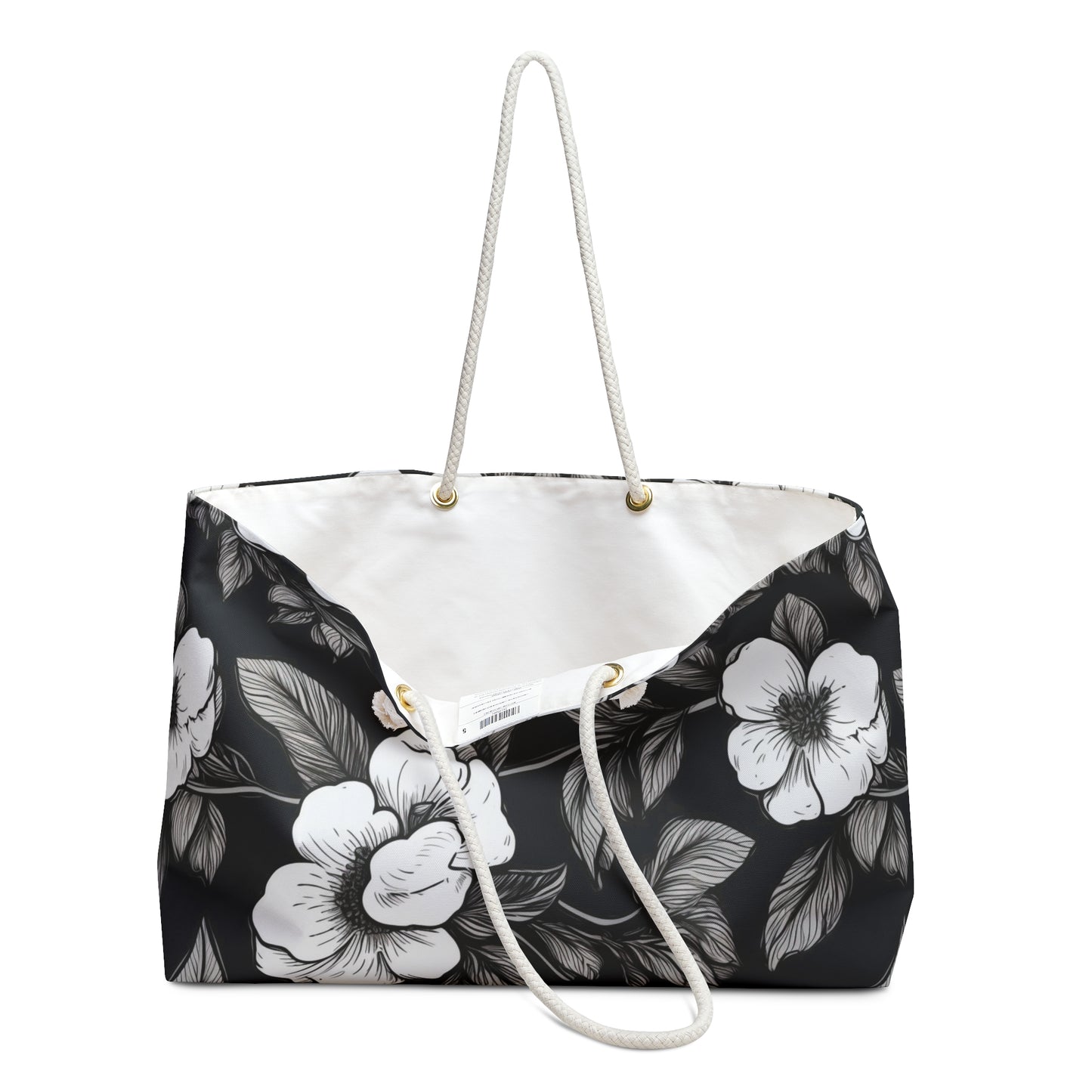 Black & White Daisies Weekender Bag