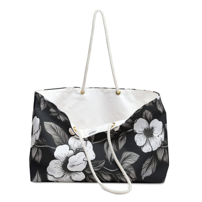 Black & White Daisies Weekender Bag