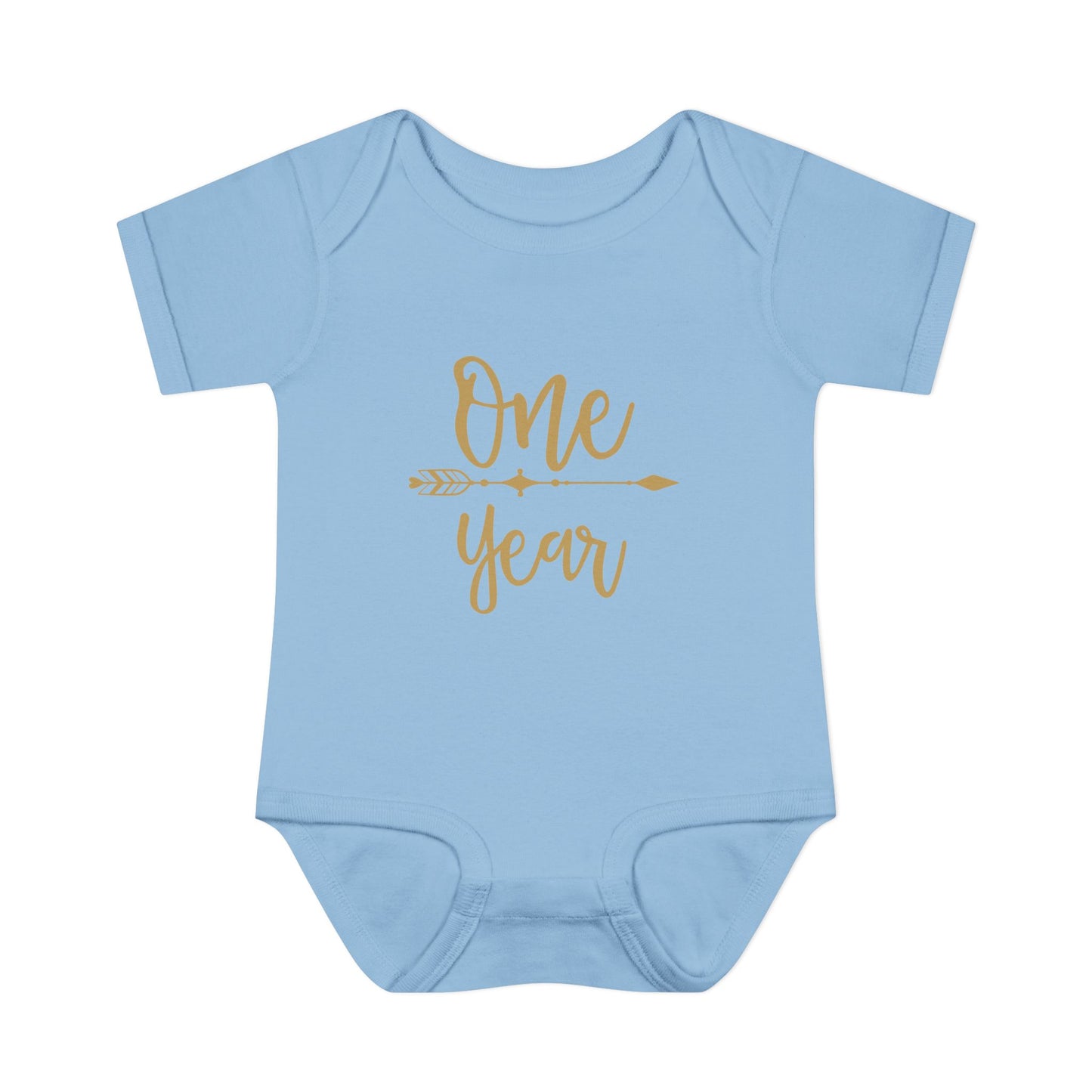 Golden Arrow Milestone Baby Bodysuit-One Year