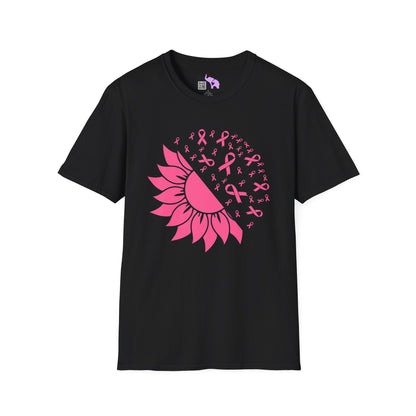 Sunflower & Butterflies Breast Cancer Awareness Adult T-shirt