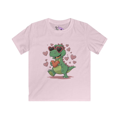 Cute Dinosaur Love Youth Softstyle Tee