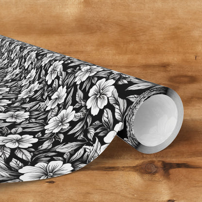 Monochrome Paradise Bloom Gift Wrap for All Occasions