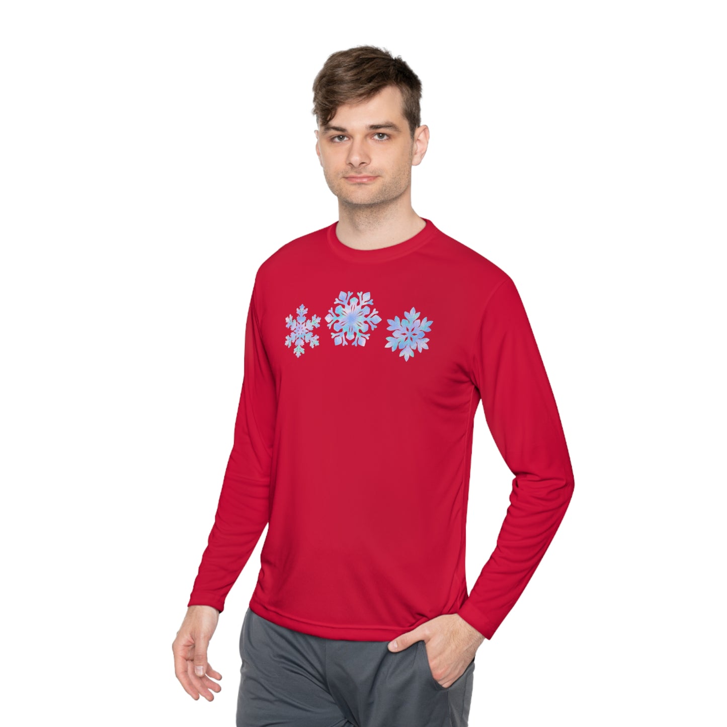 Blue Snowflakes Adult Long Sleeve Tee