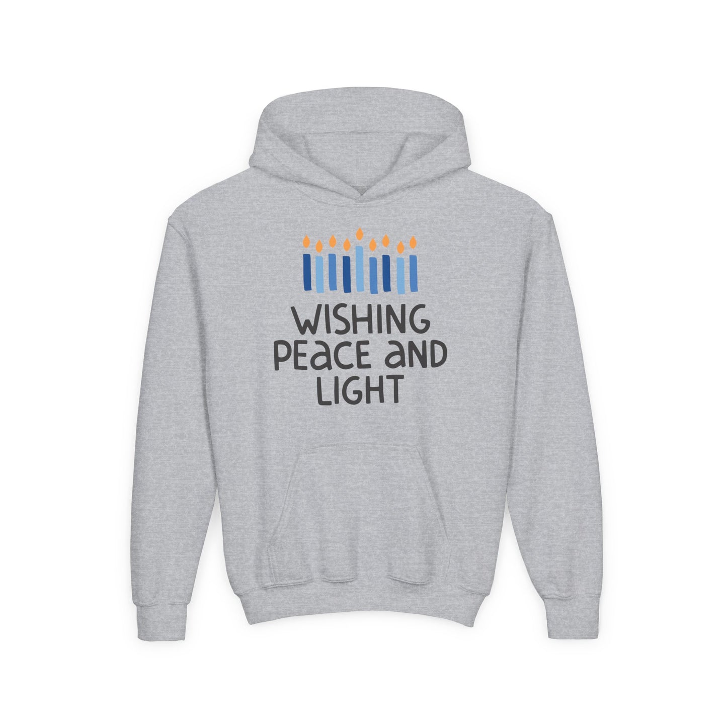 Hanukkah Wishing Peace & Light Youth Hoodie