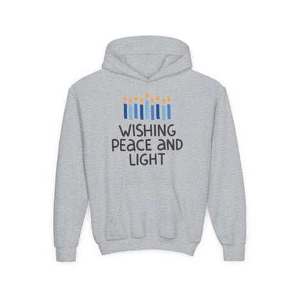 Hanukkah Wishing Peace & Light Youth Hoodie