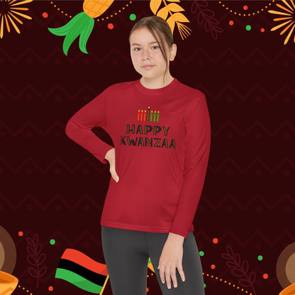 Happy Kwanzaa (Kinara) Youth Long Sleeve Tee