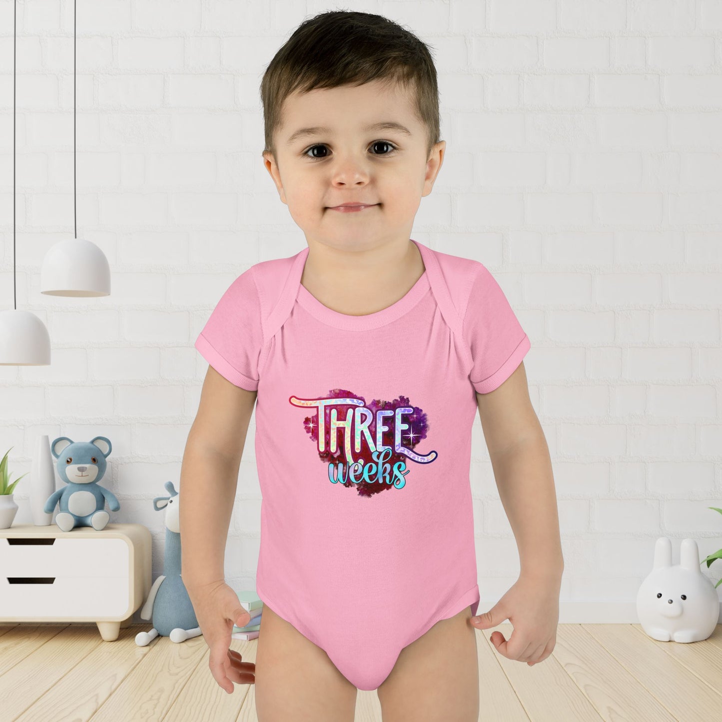 Stardust Baby Milestone Bodysuit-Three Weeks