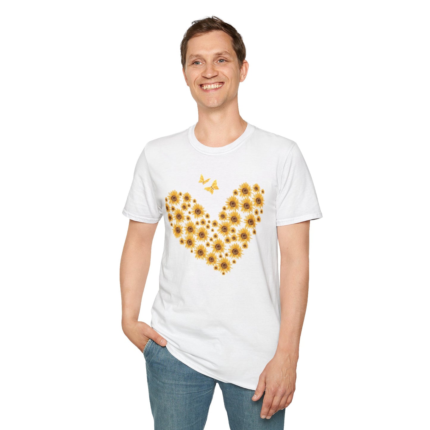 Sunflower Heart & Butterflies T-shirt