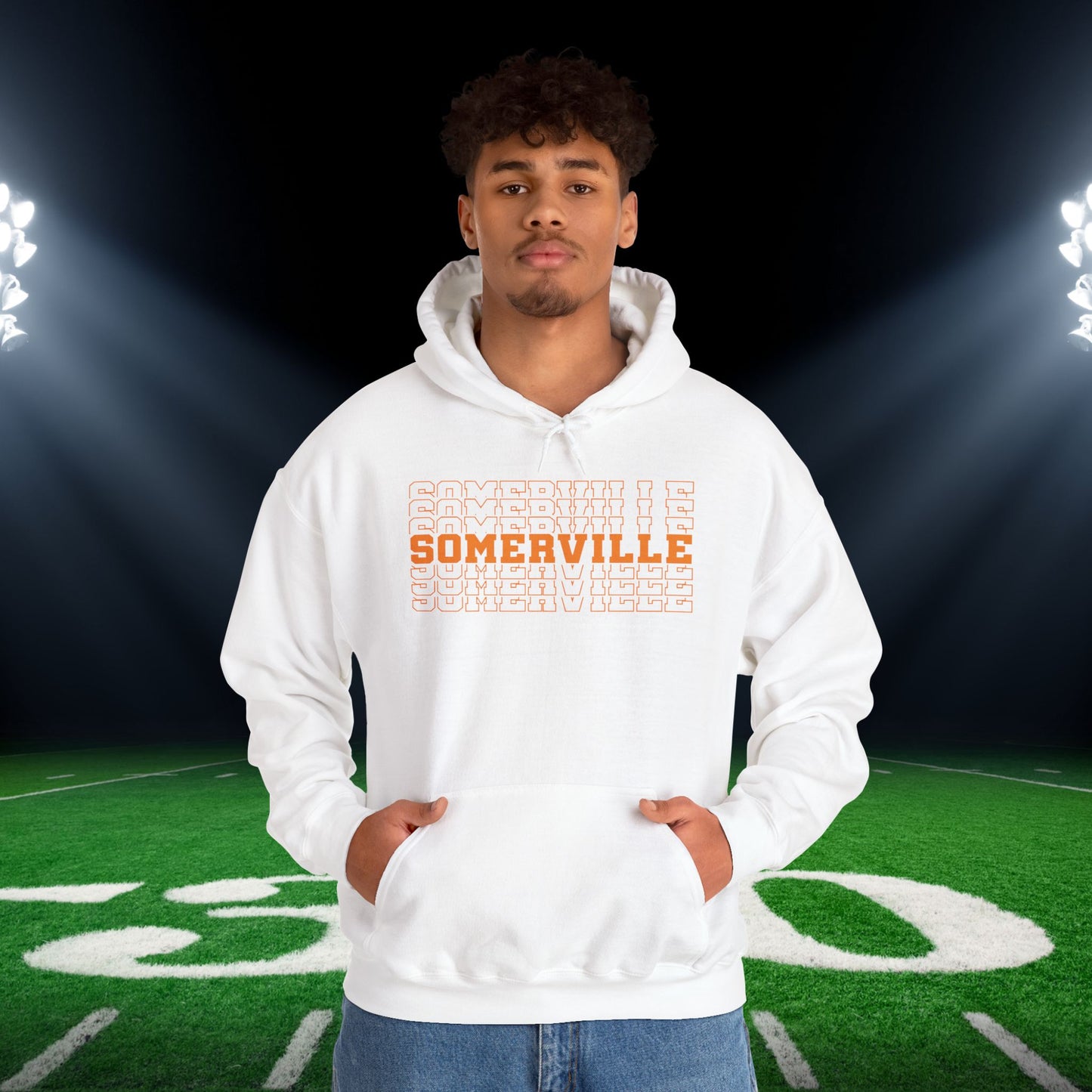 Somerville (Stacked) Adult Heavy Blend™ Hooded Sweatshirt