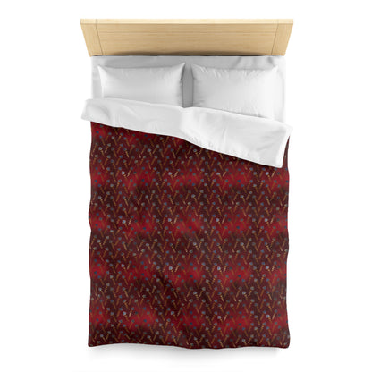 Ruby Night Blossoms Microfiber Duvet Cover