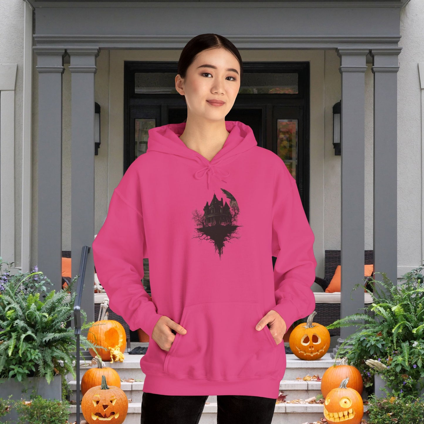 Halloween Haunted House Heavy Blend™ Hooded Sweatshirt