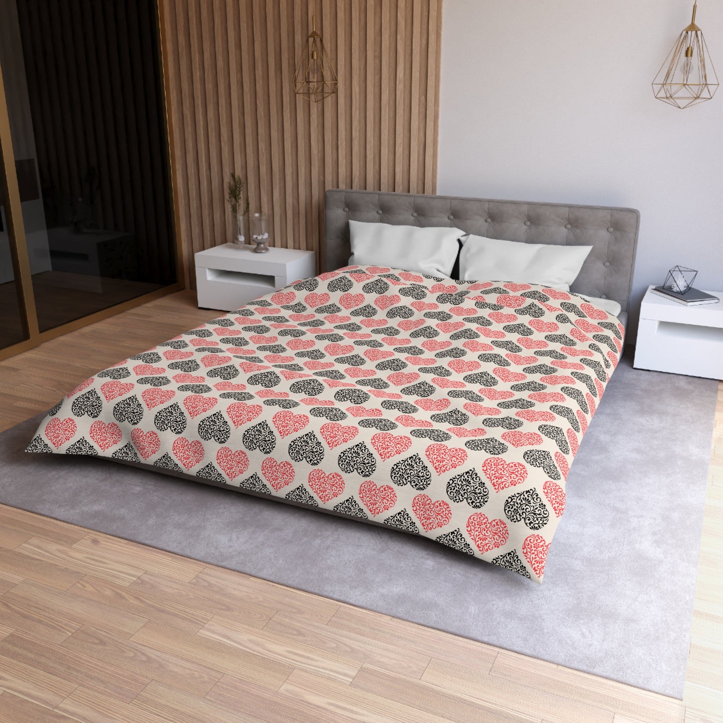 Rustic Hearts Microfiber Duvet Cover
