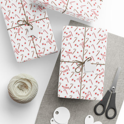 Candy Cane Christmas Custom Wrapping Paper (Todd)