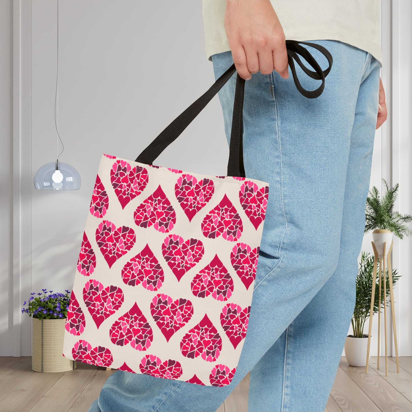 Simple Hearts Canvas Tote Bag
