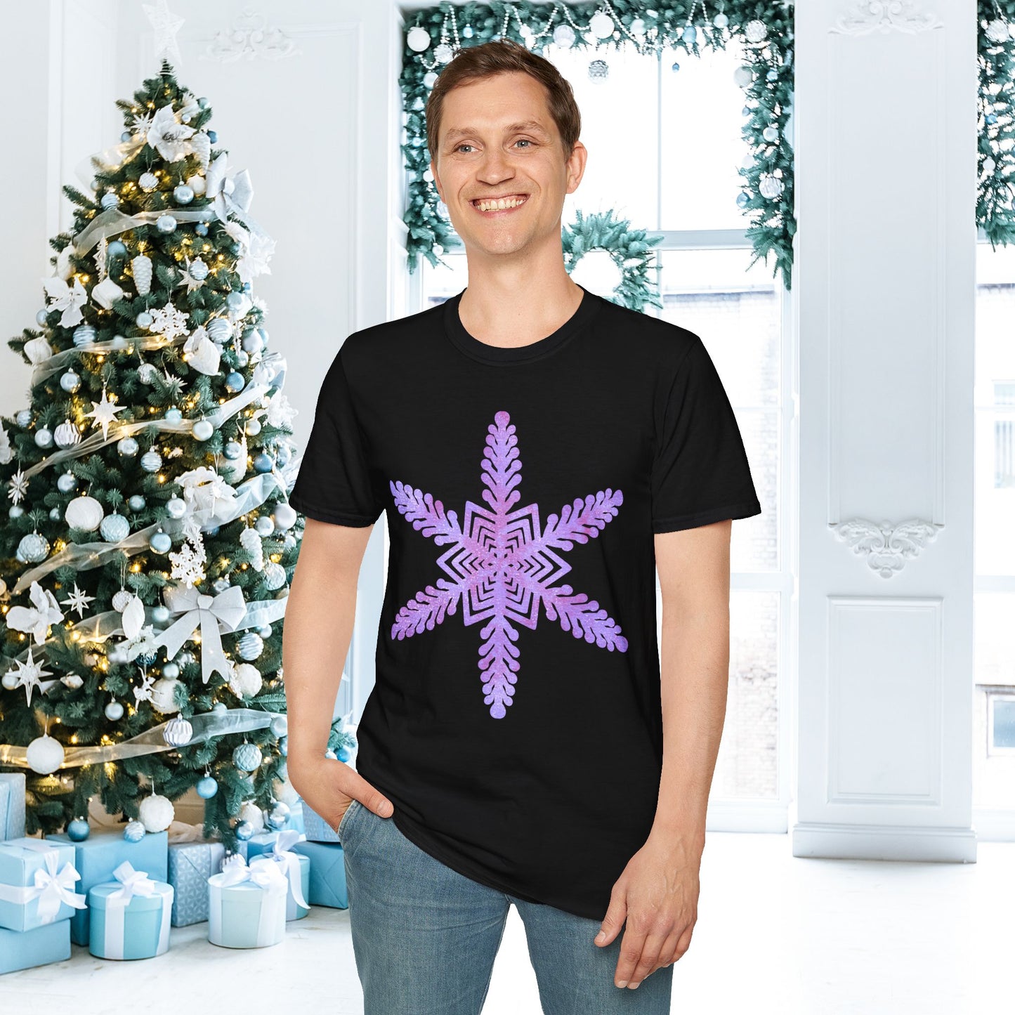 Large Snowflake 2 Adult T-shirt