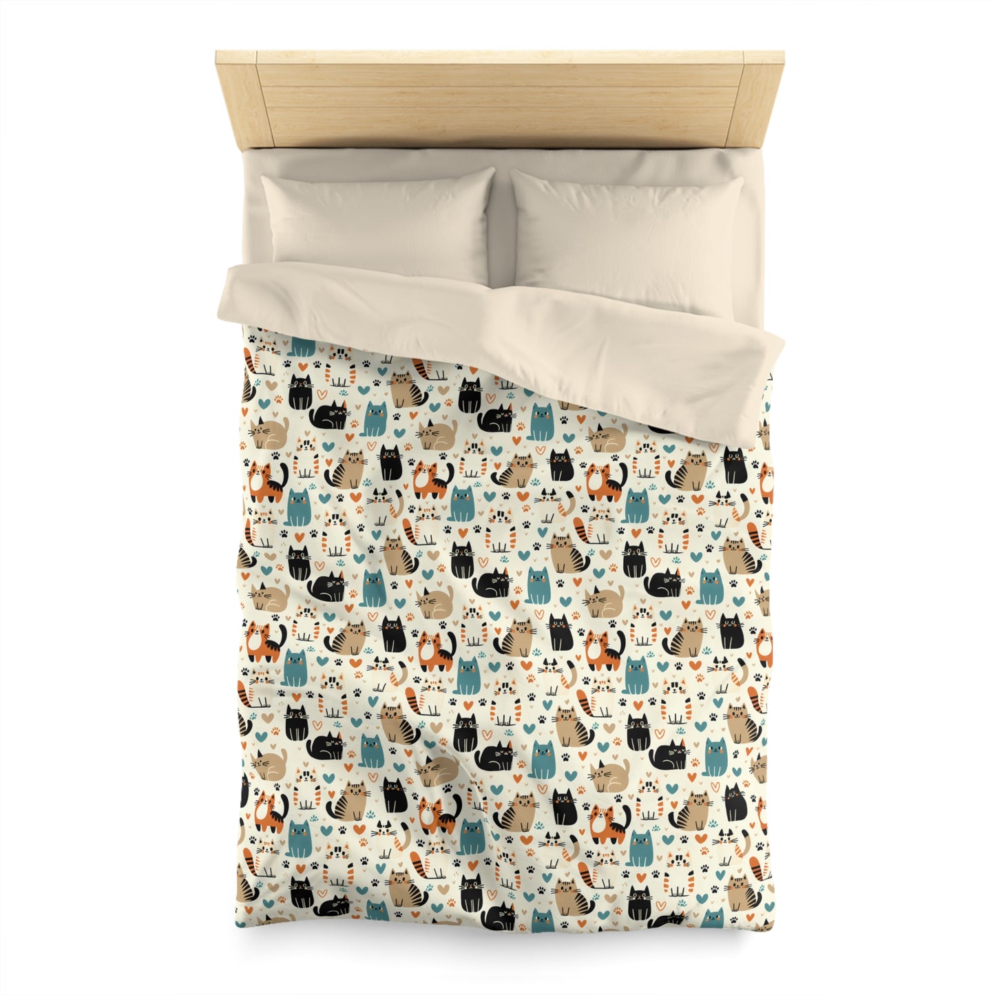 Whiskered Wonders Microfiber Duvet Cover