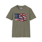 Waving American Flag Adult T-Shirt