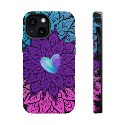 Colorful Mandala w/Heart MagSafe® Compatible Tough Case for iPhone