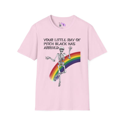 Your Little Ray of Pitch Black Has Arrived (Rainbow) Adult T-shirt