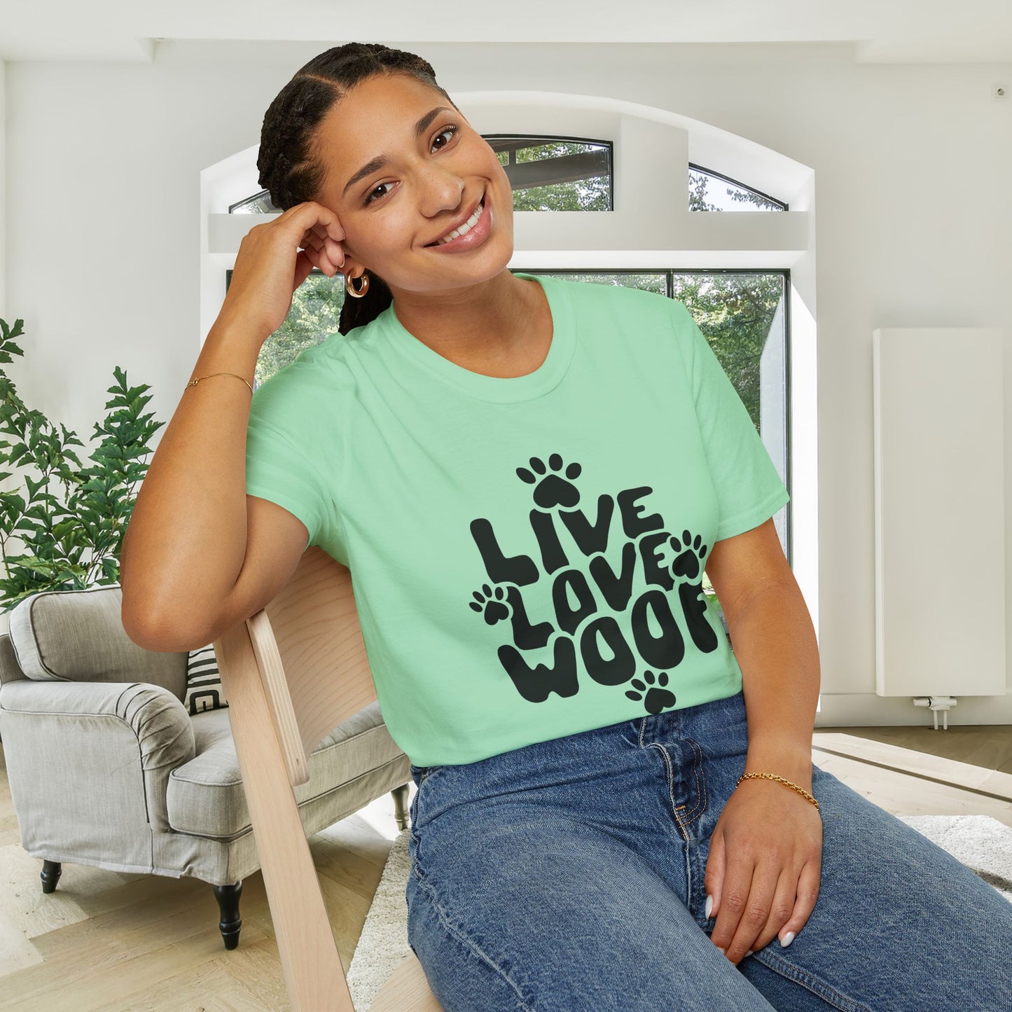 Live Love Woof Adult Tshirt