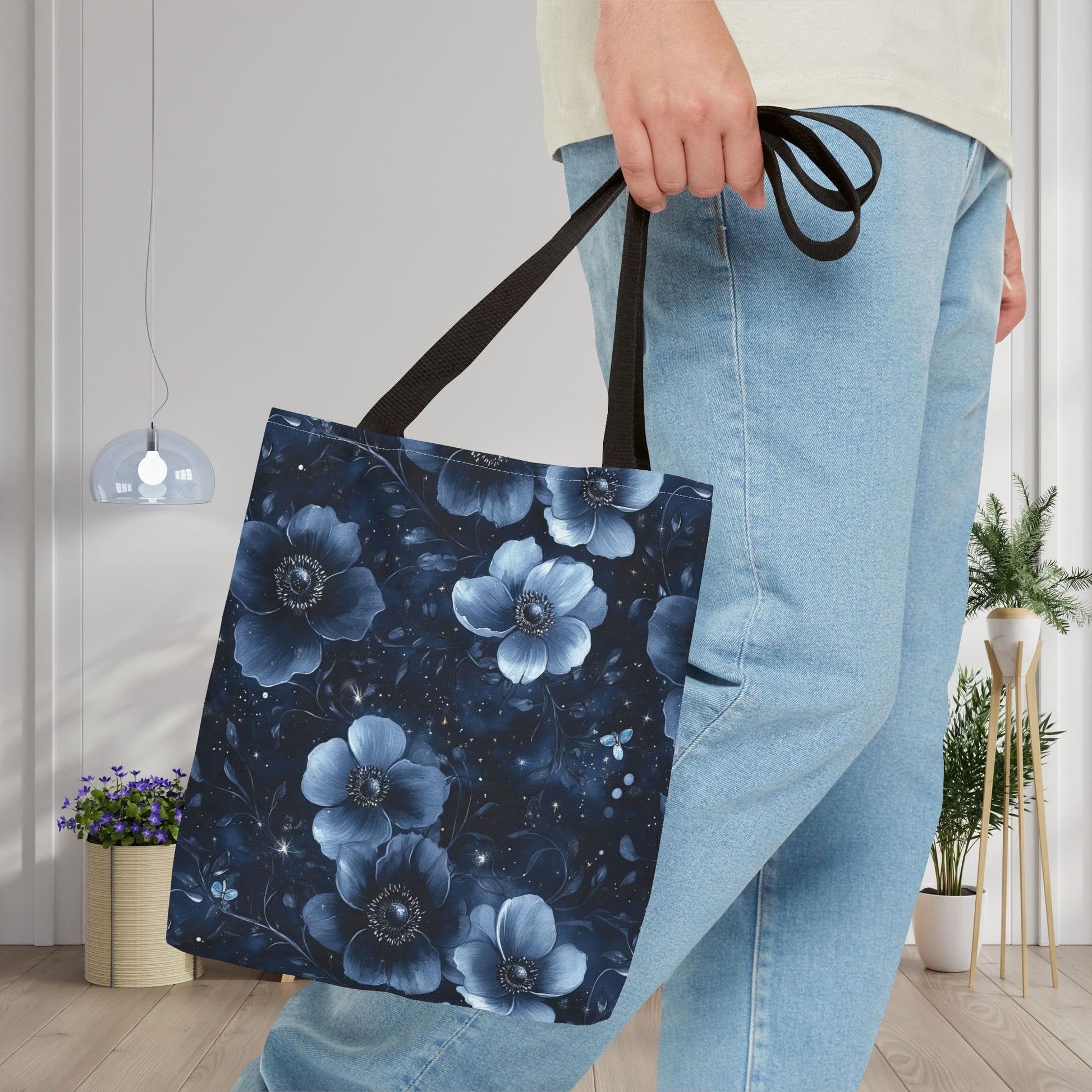 Midnight Blossoms Canvas Tote Bag