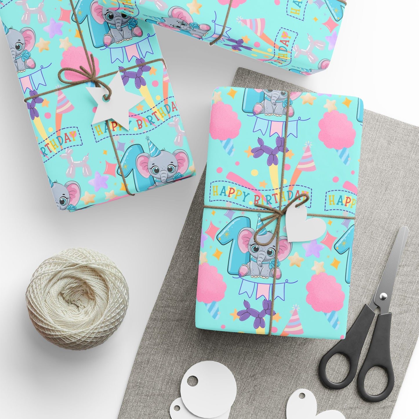 Kids 1st Birthday (Baby circus) Wrapping Paper