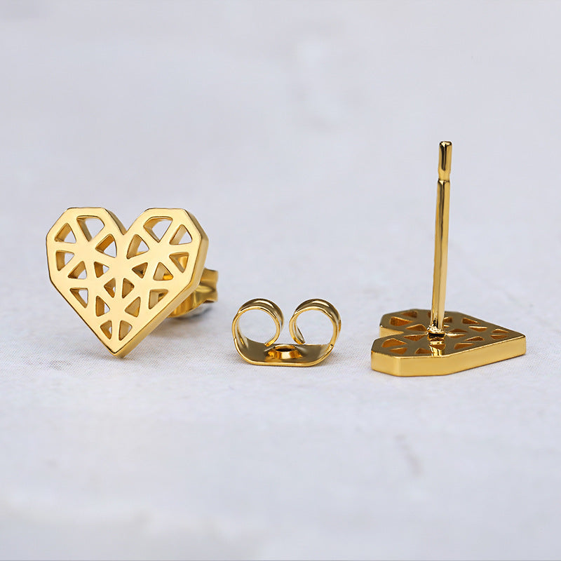 Geometric Heart-shaped Earrings