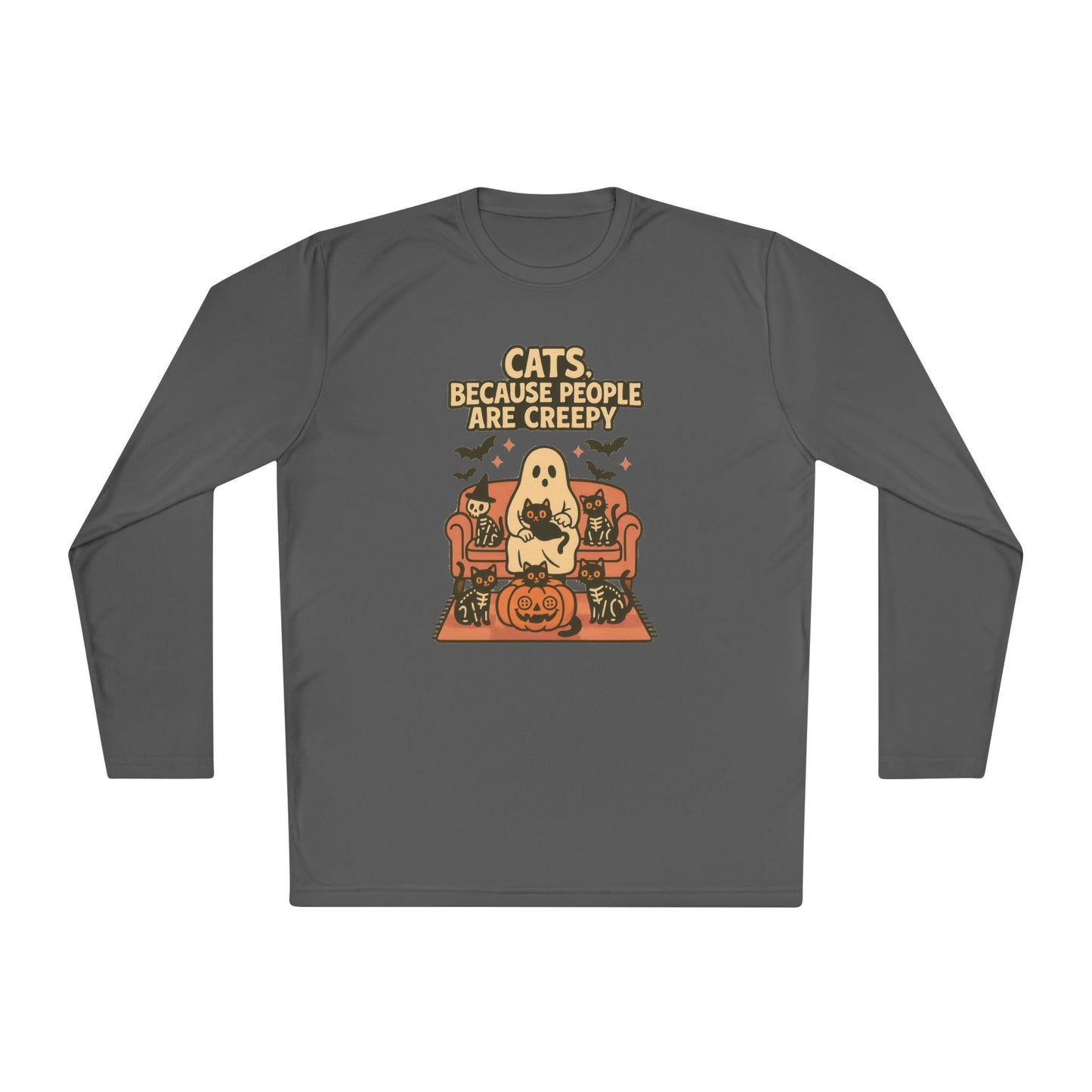 Cats, Because People Are Creepy (Halloween) Adult Long Sleeve Tee