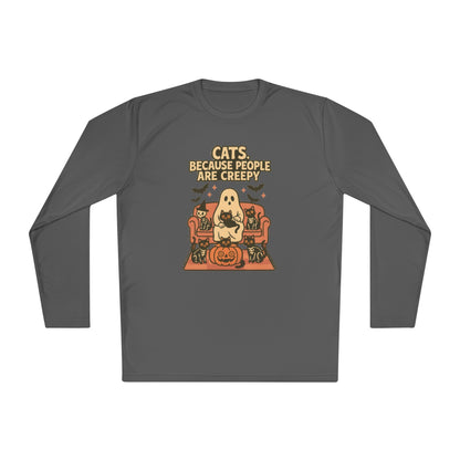 Cats, Because People Are Creepy (Halloween) Adult Long Sleeve Tee