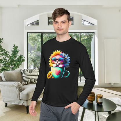 Cool Sunflower Kitten 2 Adult Long Sleeve Tee