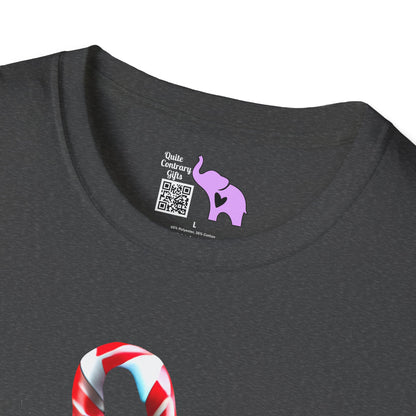 Candy Cane Kitten Adult T-shirt