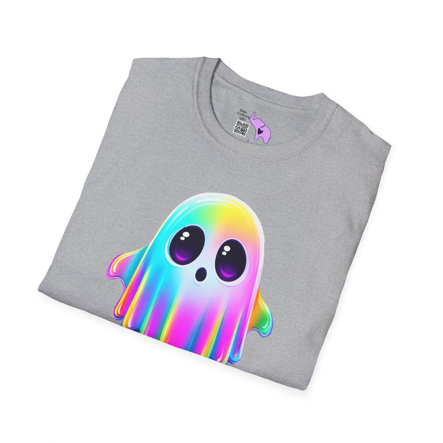Neon Ghostly Boo Adult Unisex Tshirt