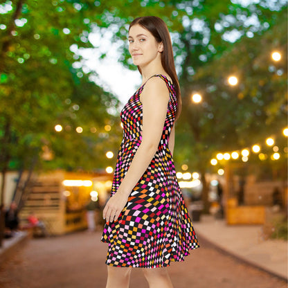 Warped Red Checkered Women's Skater Dress