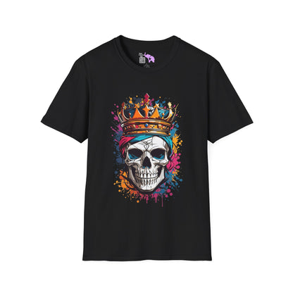 Colorful Crowned Skull Adult T-shirt