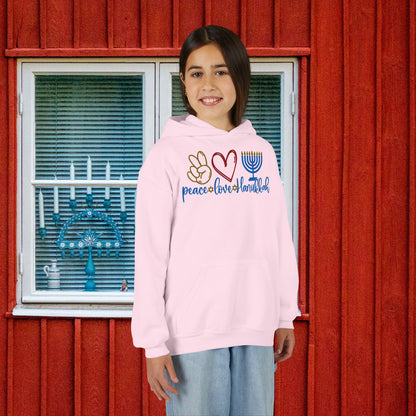 Peace Love Hanukkah Youth Heavy Blend Hoodie