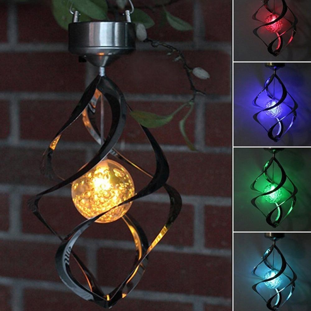 LED Color Changing Spinning Solar Wind Chime