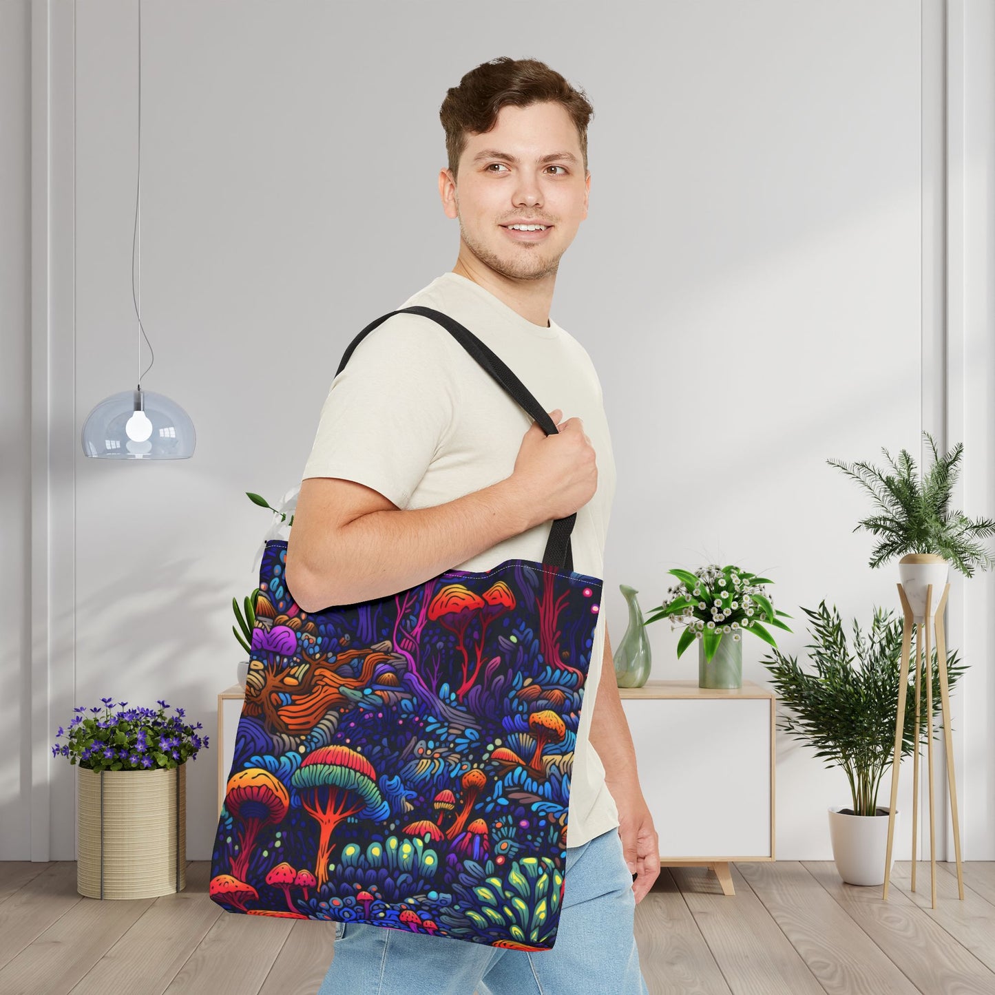 Trippy Mushrooms Canvas Tote Bag
